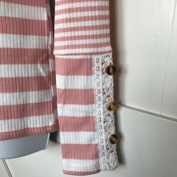 Pink striped long sleeve top - Picture 4 of 6